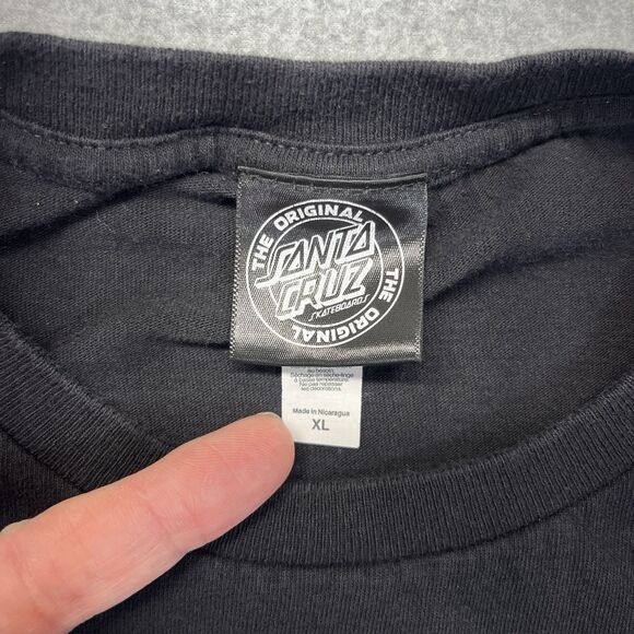 Santa Cruz Skate T-Shirt Men’s XL Black Front Back Graphic Tee Streetwear - Picture 5 of 9